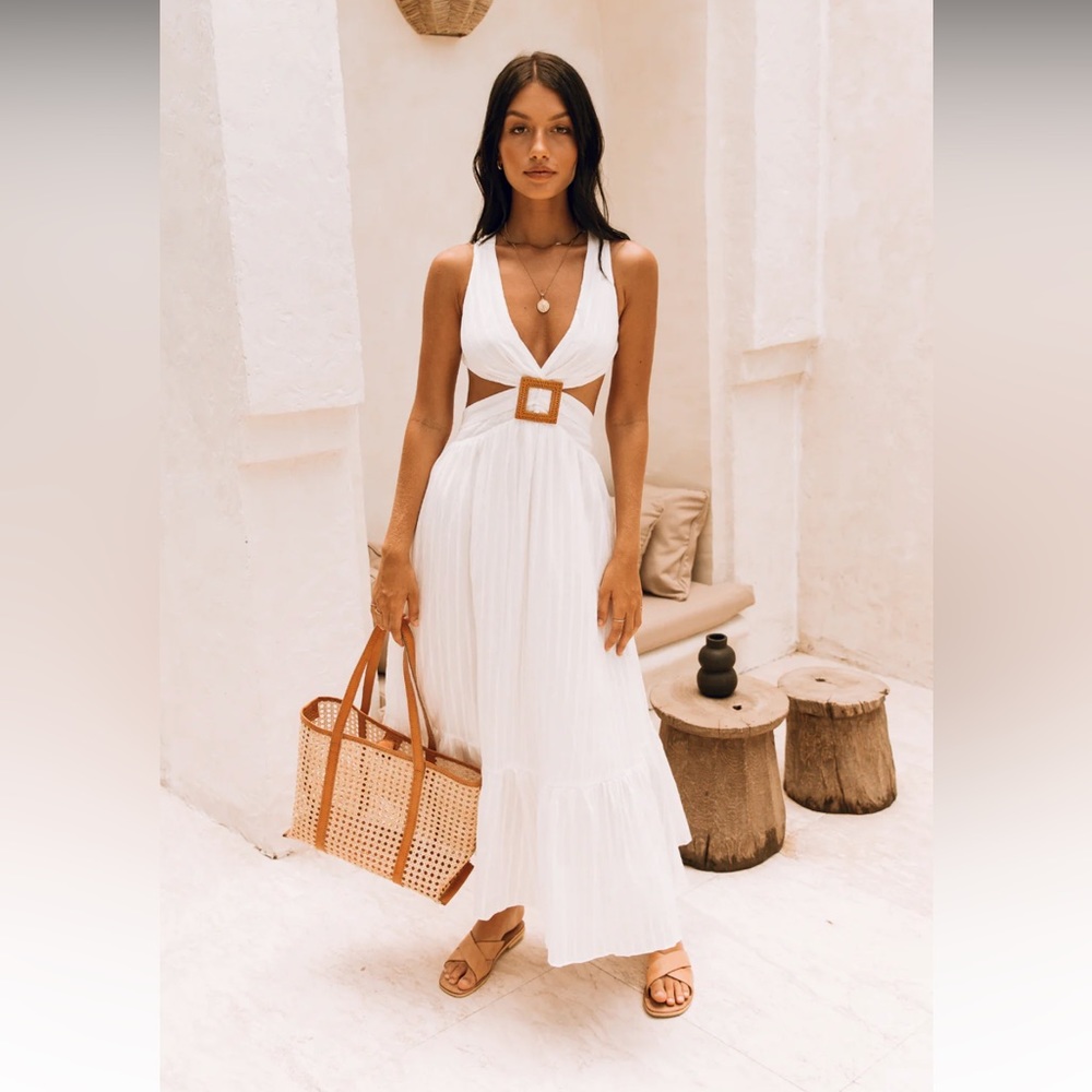 Fortunateone SPEAK YOUR WORD MAXI DRESS WHITE